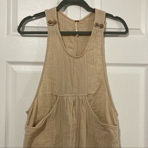 Free people beige overalls
